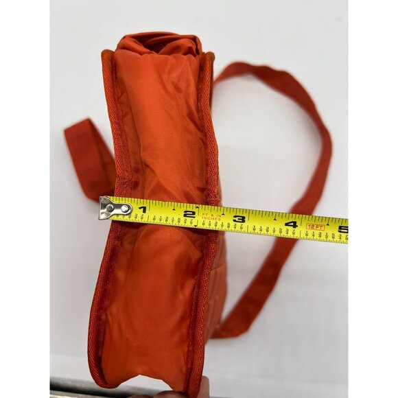 Lug Quilted Crossbody Bag Bright Orange Adjustable Strap Multiple Zipper Pockets - Picture 12 of 16